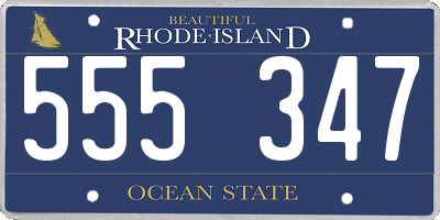 RI license plate 555347
