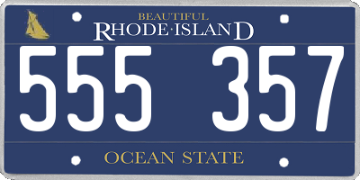 RI license plate 555357