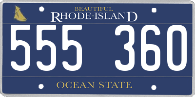RI license plate 555360
