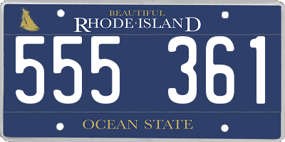 RI license plate 555361