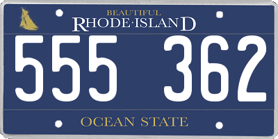 RI license plate 555362