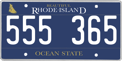 RI license plate 555365