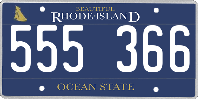 RI license plate 555366
