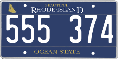 RI license plate 555374