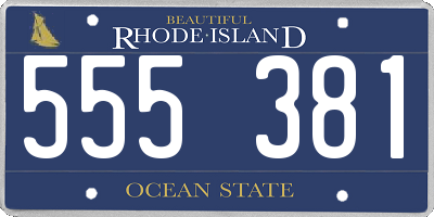 RI license plate 555381