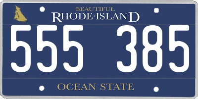 RI license plate 555385