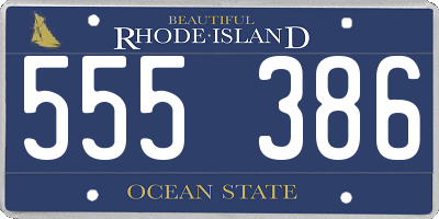 RI license plate 555386