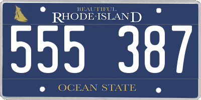 RI license plate 555387