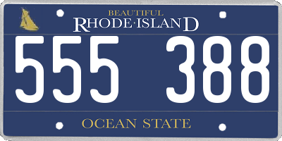 RI license plate 555388