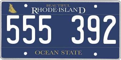 RI license plate 555392