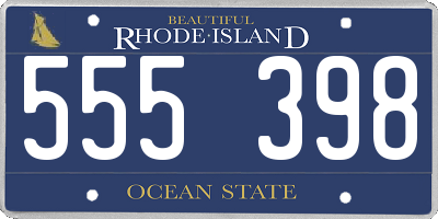RI license plate 555398