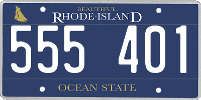 RI license plate 555401