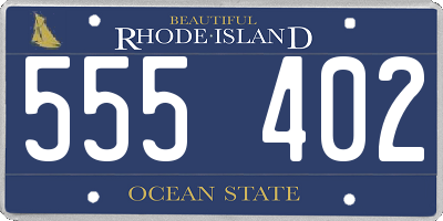 RI license plate 555402
