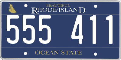 RI license plate 555411
