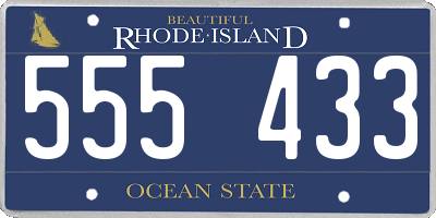 RI license plate 555433