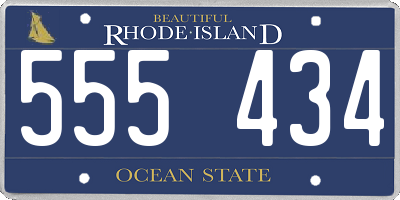 RI license plate 555434