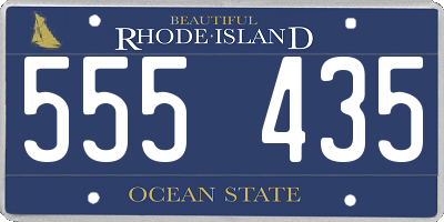 RI license plate 555435