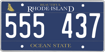 RI license plate 555437