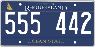 RI license plate 555442