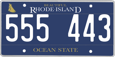 RI license plate 555443