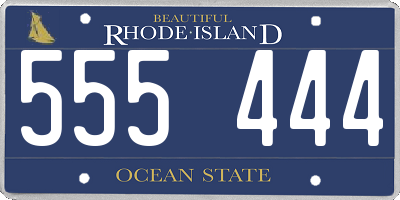 RI license plate 555444