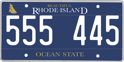 RI license plate 555445
