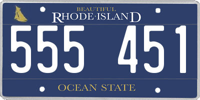 RI license plate 555451