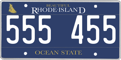 RI license plate 555455
