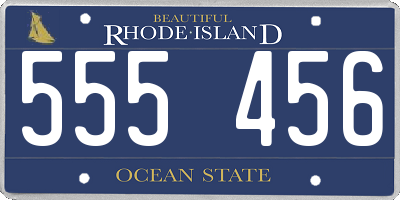 RI license plate 555456