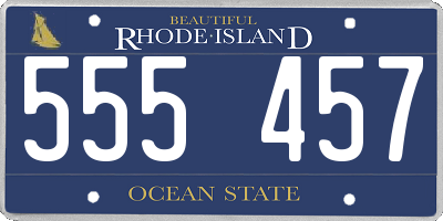 RI license plate 555457