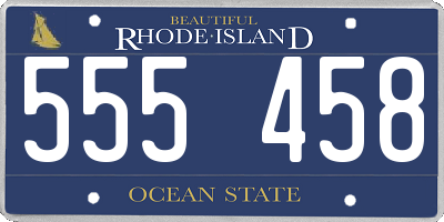 RI license plate 555458