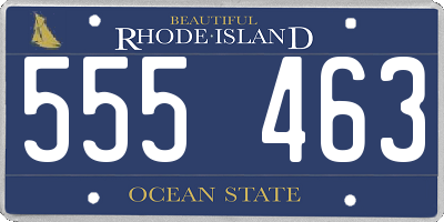 RI license plate 555463