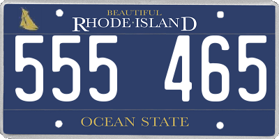 RI license plate 555465
