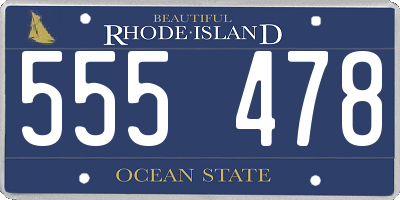 RI license plate 555478