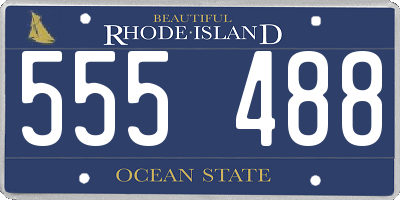 RI license plate 555488