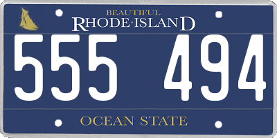 RI license plate 555494