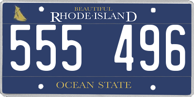 RI license plate 555496