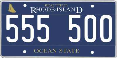 RI license plate 555500