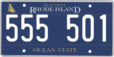 RI license plate 555501
