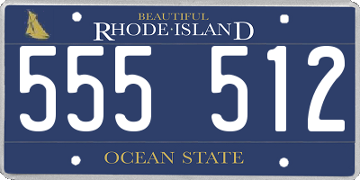 RI license plate 555512