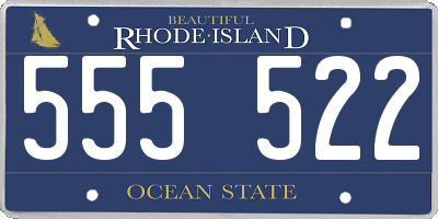 RI license plate 555522