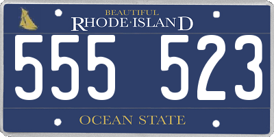 RI license plate 555523