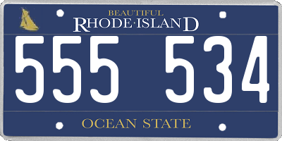 RI license plate 555534
