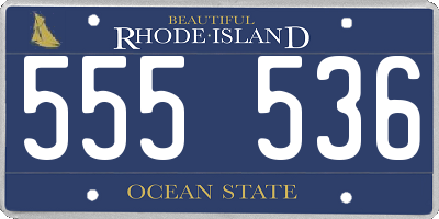 RI license plate 555536
