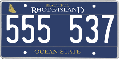 RI license plate 555537