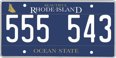 RI license plate 555543