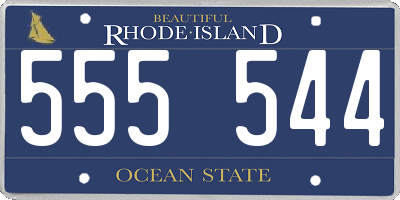 RI license plate 555544