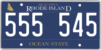 RI license plate 555545