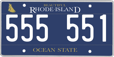 RI license plate 555551