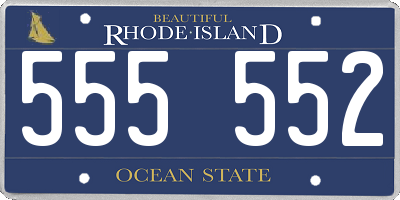 RI license plate 555552